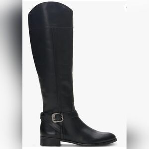Vince Camuto Womens Ovarlym Leather Zipper Knee-High Boots Black